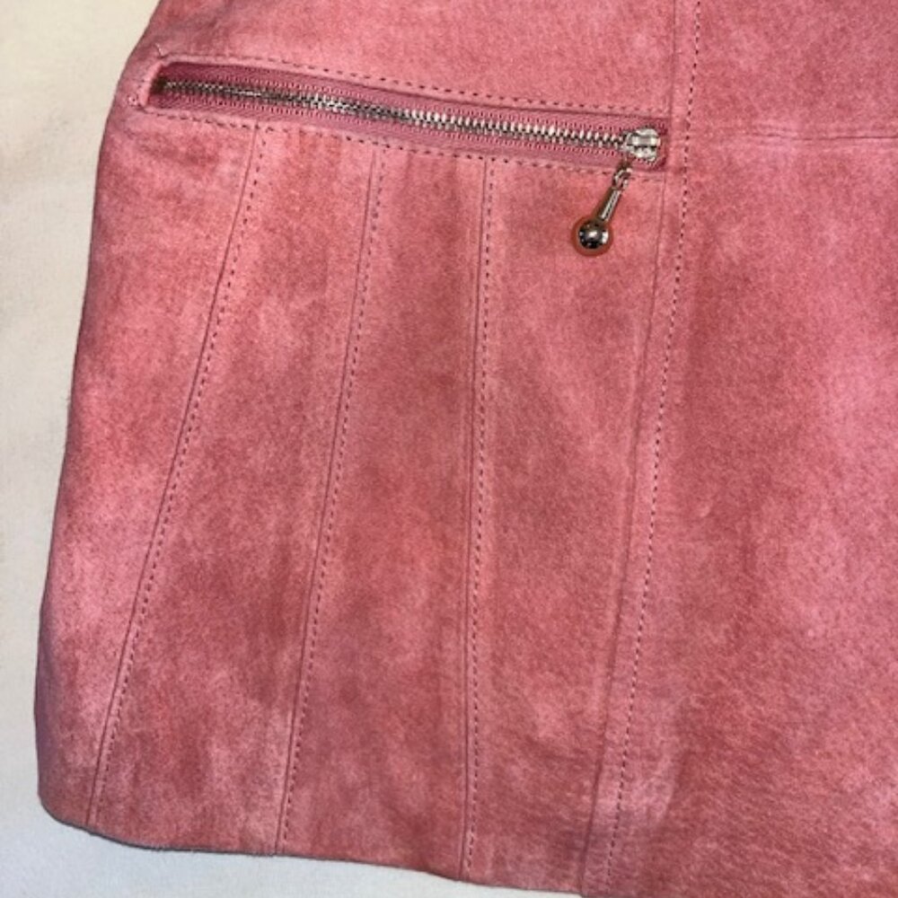 GUILLAUME | Suede Jacket Blush Mauve color Fitted design Size:L/G Quality - Picture 3 of 14